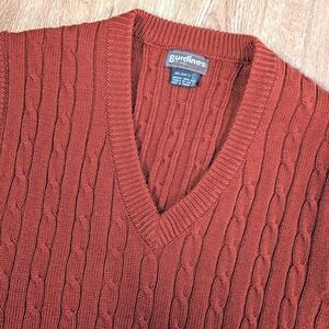 VTG Burdines Florida Vest Mens Size L Maroon Red Knit Ribbed Daily Dress - Large